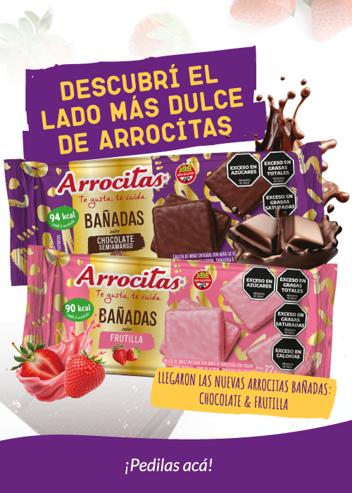 Descubrí el lado más dulce de Arrocitas: Chocolate y Frutilla